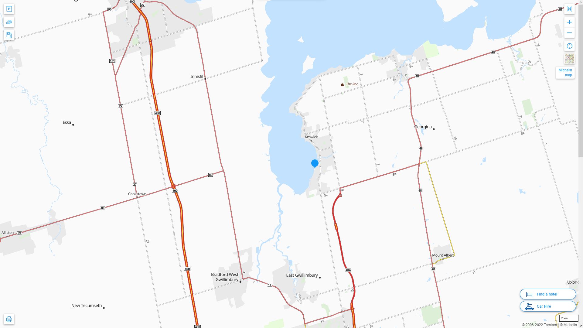 Keswick Elmhurst Beach Highway and Road Map